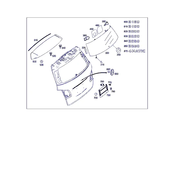 НАВЕСНЫЕ ДЕТАЛИ ДВЕРИ БАГАЖН.ОТДЕЛЕНИЯ, ОКНО БАГАЖНОГО ОТДЕЛЕНИЯ