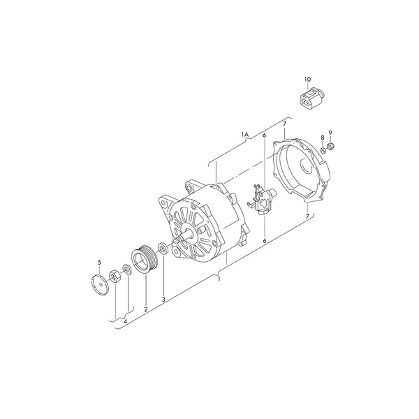 Генератор и детали не в сборе