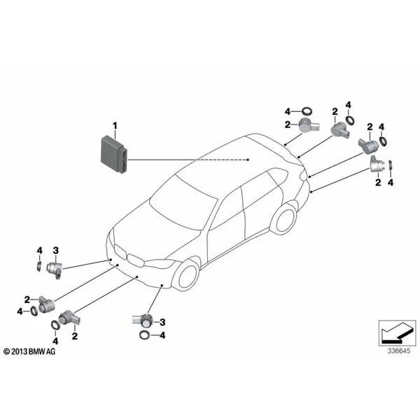 Сигнализация авар.сближен.при парк.(PDC)