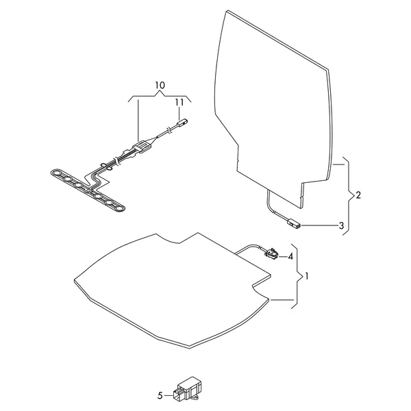 Электродетали для обогрева подушки и спинки сиденья