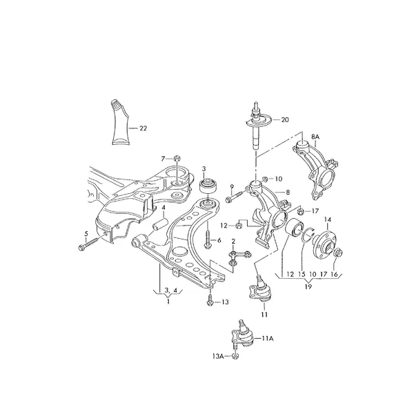 Поперечный рычаг Поворотный кулак
