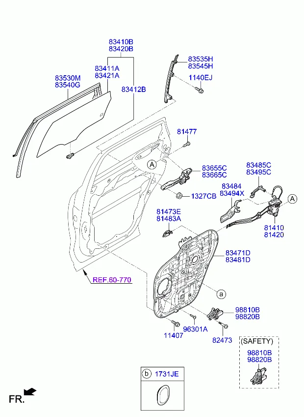регулятор стекла и стекло задней двери