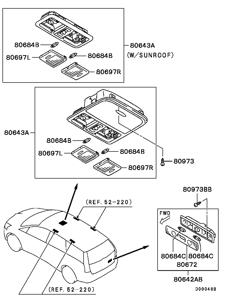 ЭЛЕКТРООБОРУДОВАНИЕ ШАССИ - ФОНАРЬ ОСВЕЩЕНИЯ САЛОНА