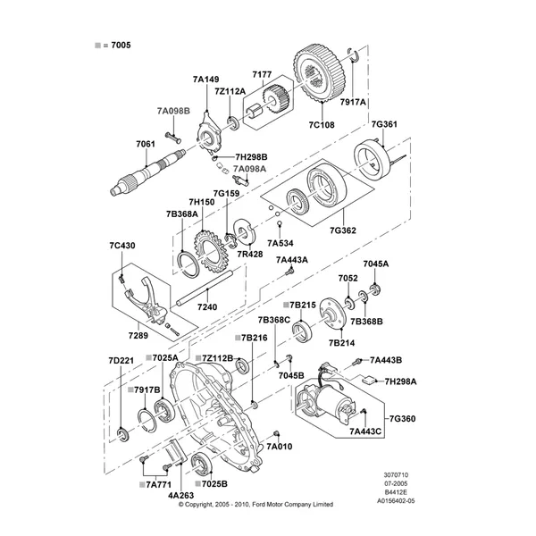 10B - Transfer Drive Components, 4X4 2 Speed Transfer Case With Tod, Rear; 19/JUL/2005-16/DEC/2010