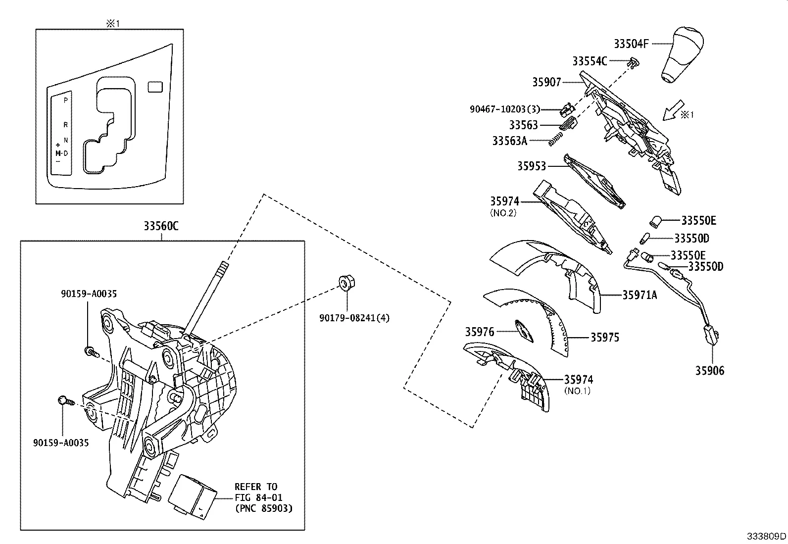 SHIFT LEVER & RETAINER