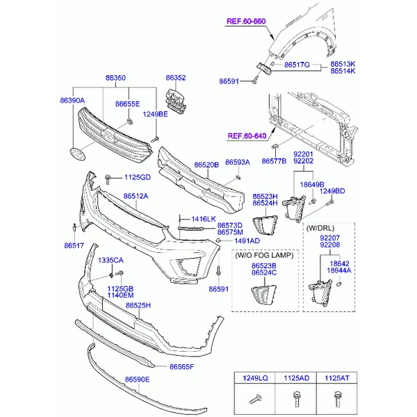 бампер передний