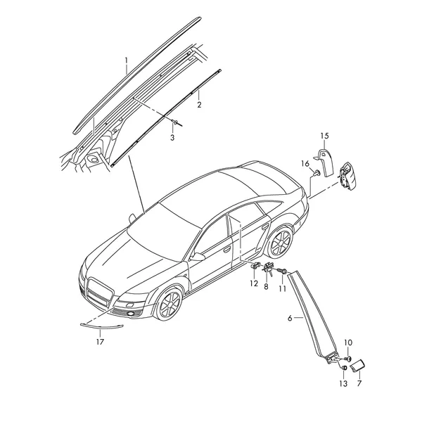Водоотводящий щиток Накладки на стойки Накладка водосточного желоба Молдинг бампера