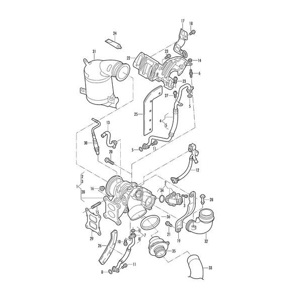 Выпускной коллектор с турбонагнетателем