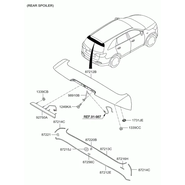 накладка на крышу и задний спойлер
