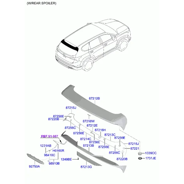 накладка на крышу и задний спойлер