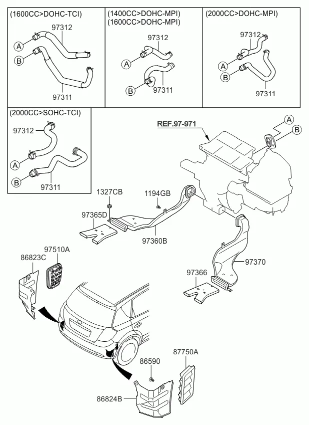 Воздуховоды и шланги системы отопления