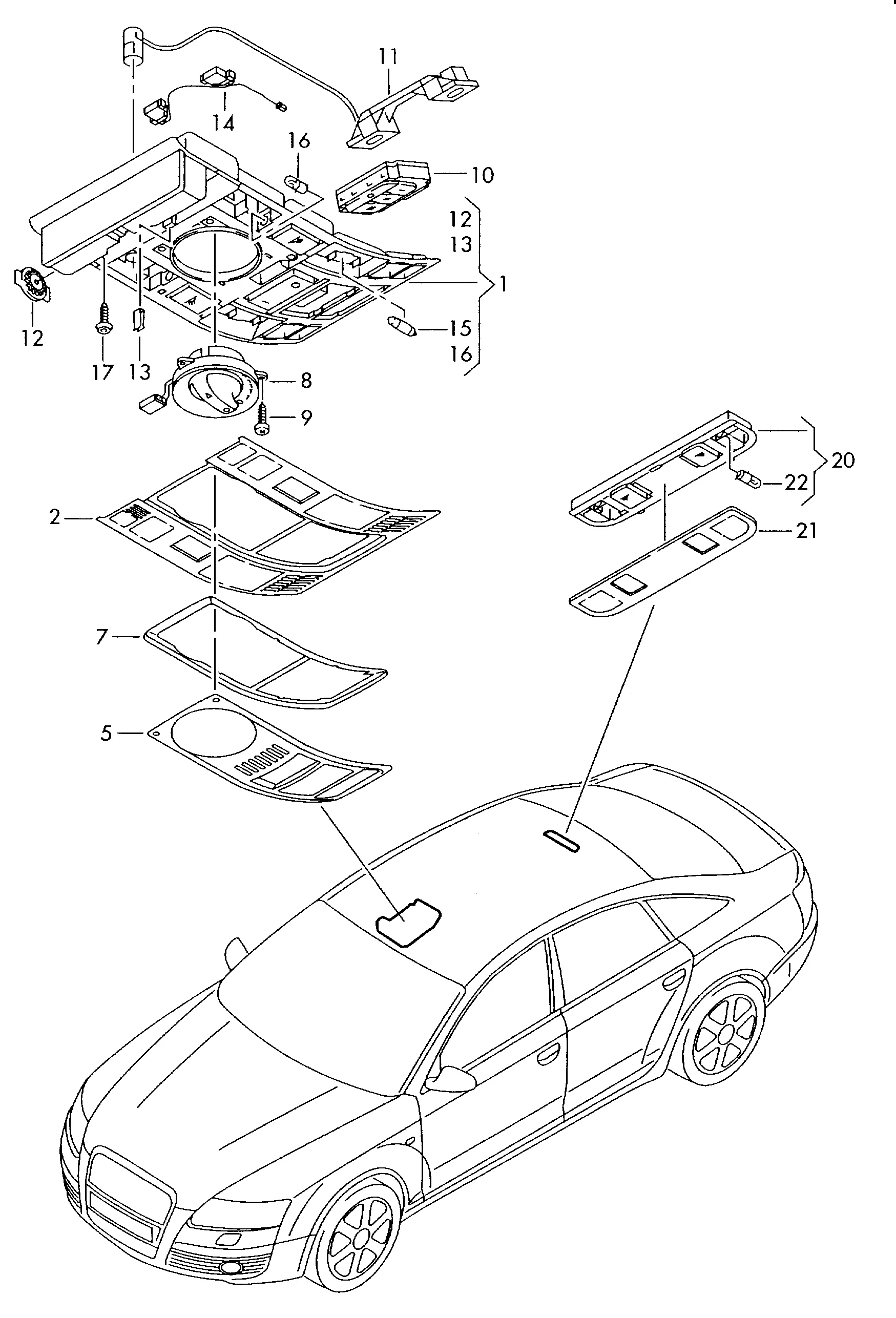 Плафон салона с фонар.д.чтения F >> 4F-6-250 000