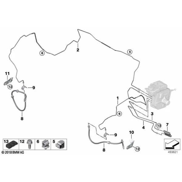 Трубопровод тормозного привода Пд