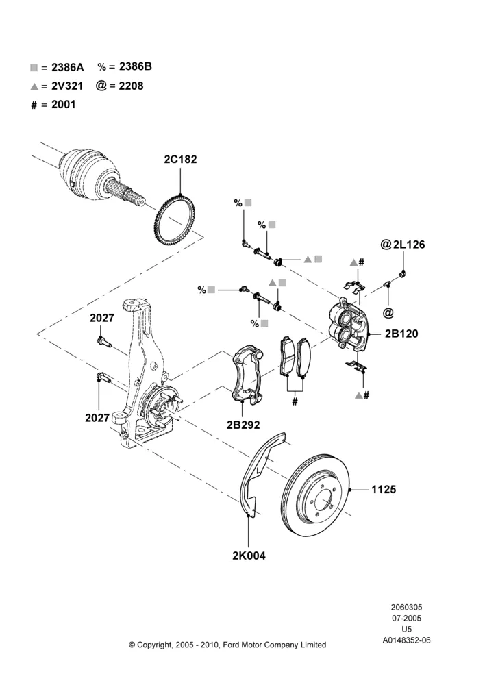 05B - Front Brake Discs and Calipers; 19/JUL/2005-16/DEC/2010