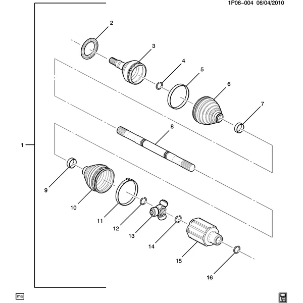 DRIVE SHAFT/FRONT WHEEL-RH SIDE (LUJ/1.4C, AUTOMATIC TRANSMISSION MH8)
