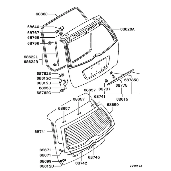 ДВЕРИ - ПАНЕЛЬ БАГАЖНИКА И СТЕКЛО