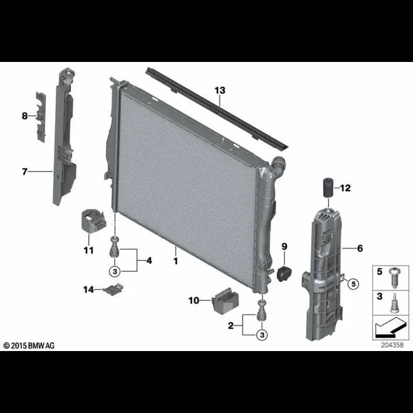 Элементы крепл.радиатора водян.охлажд.