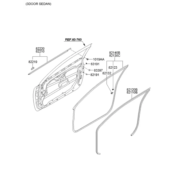 молдинг передней двери