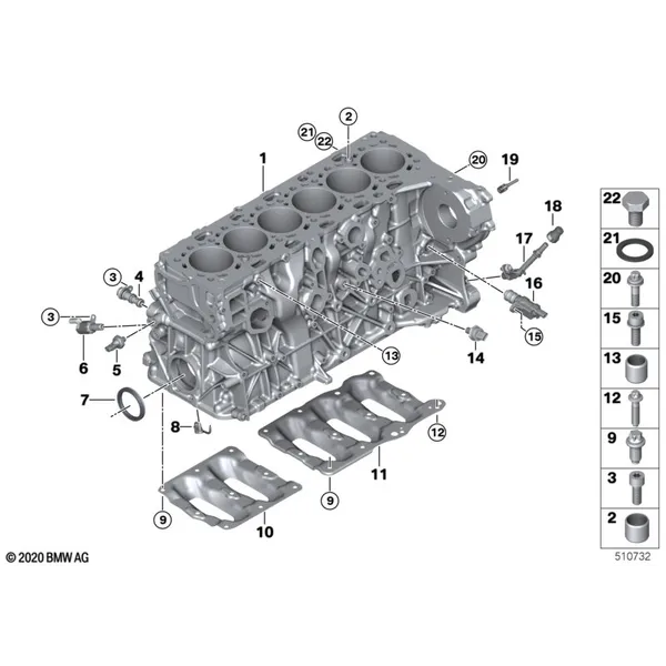 Блок цилиндров/дополнительные элементы