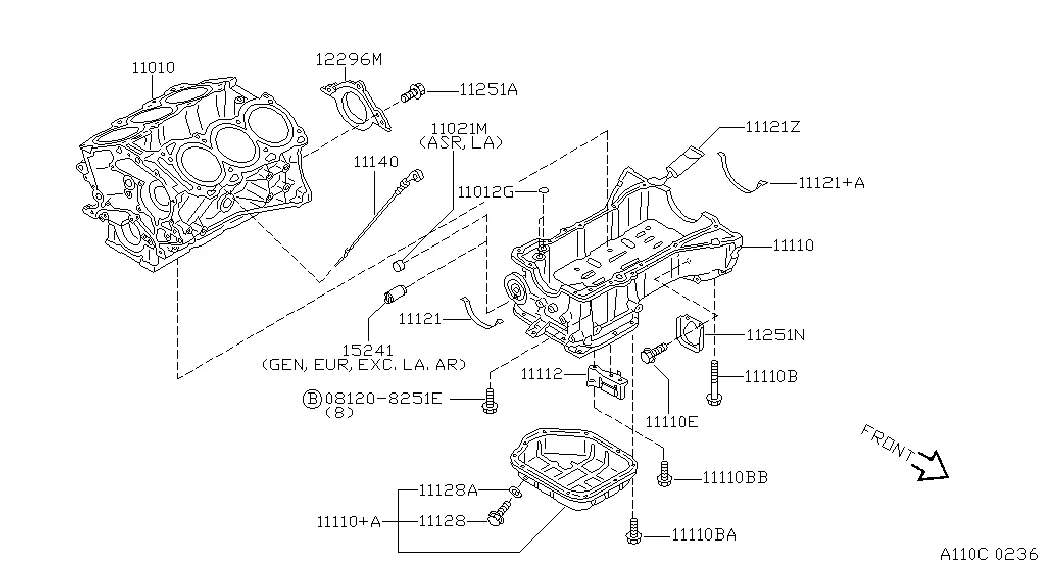Блок цилиндров и поддон картера; ASSEMBLY PARTS