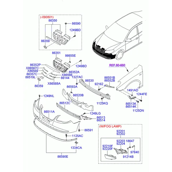 бампер передний