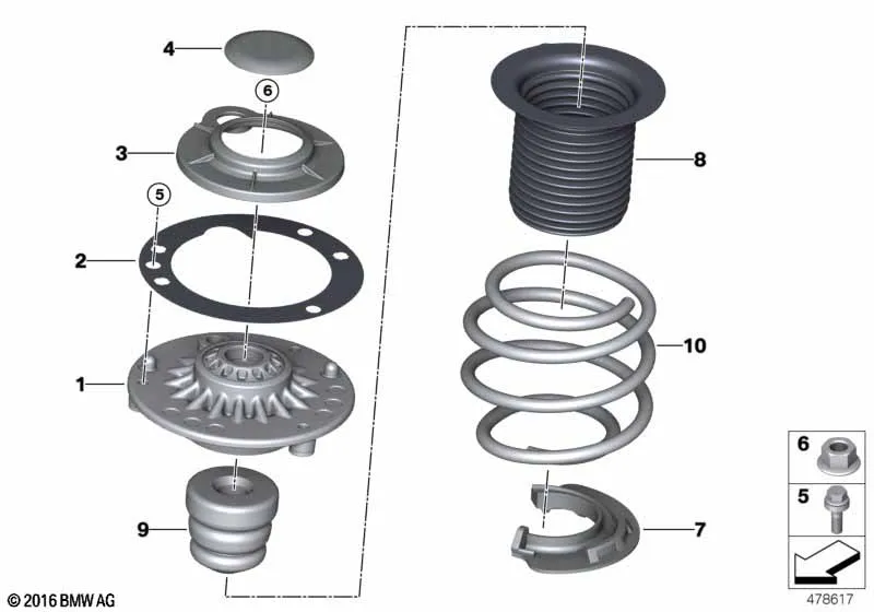 Опора аморт.ст./изол.прокл.пруж./доп.эл.