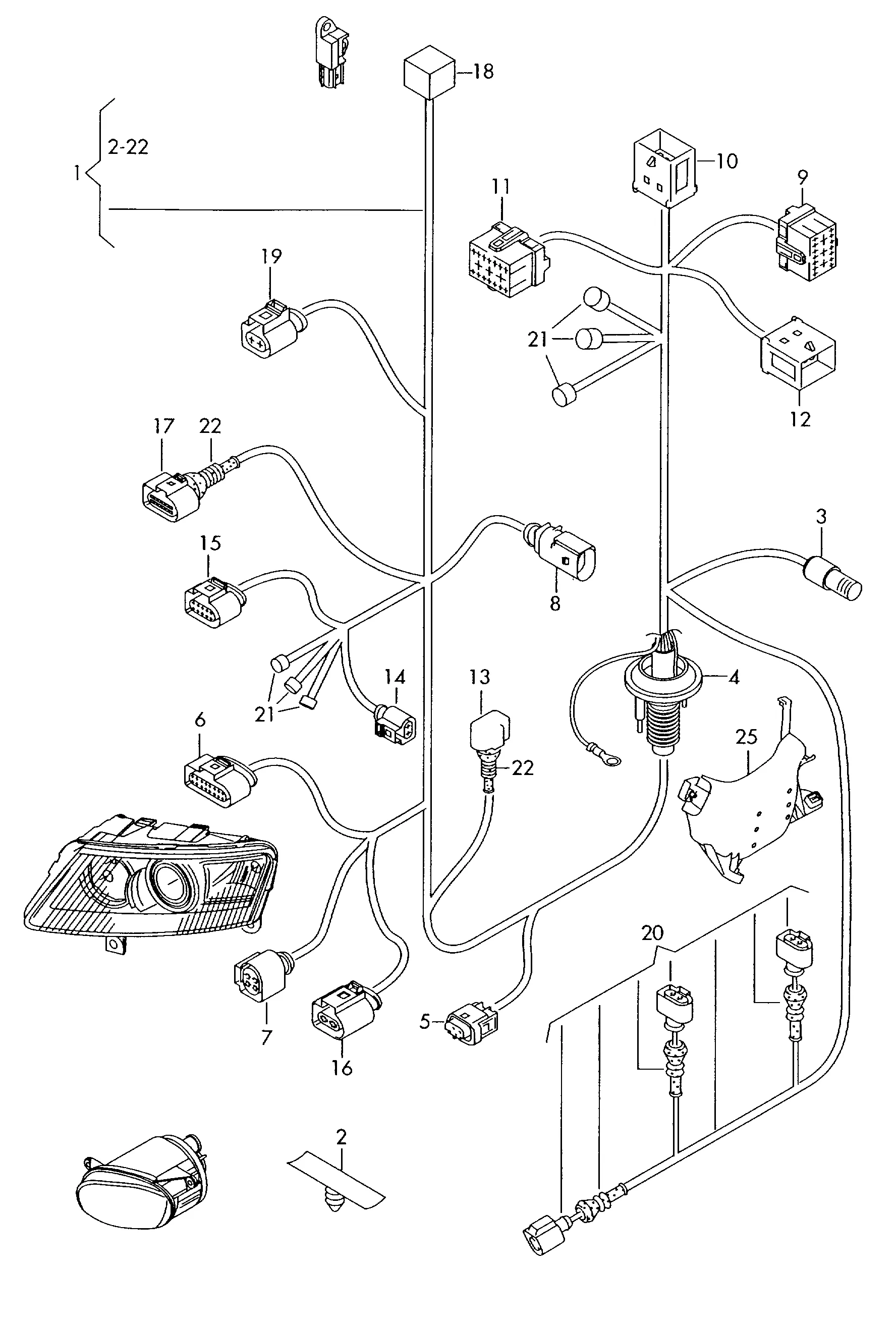 Жгут проводов справа спереди