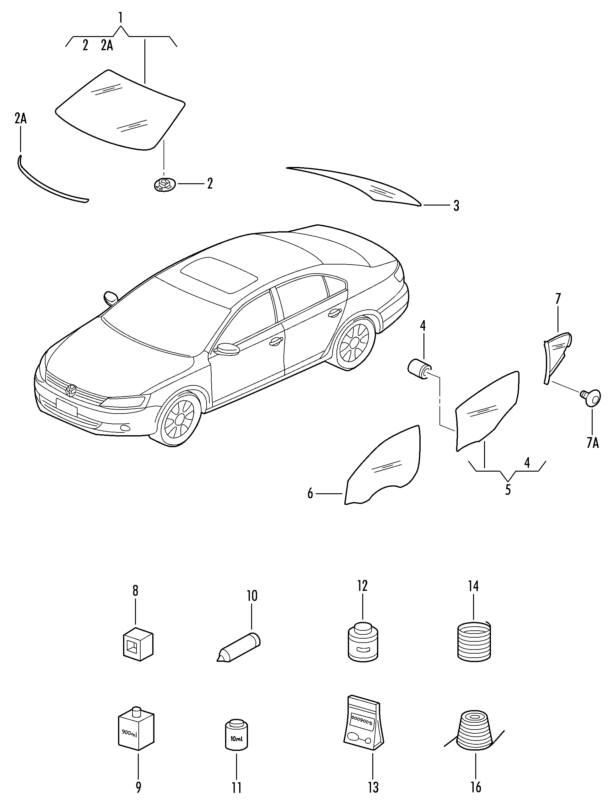 Ветровое стекло Заднее стекло Стекло двери Клей-герметик