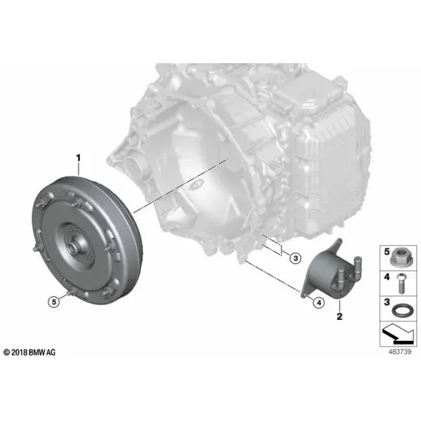 Гидротрансформатор и масляный радиатор АКПП GA8G45AW