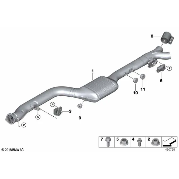 Катализатор/передний доп.глушитель