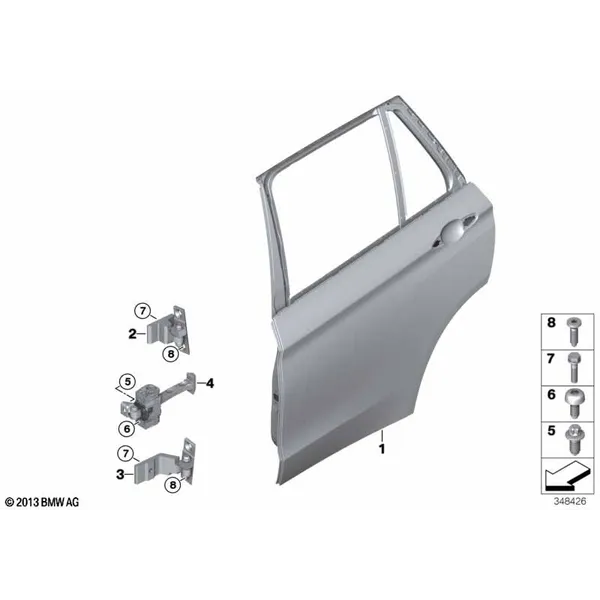 Задняя дверь - петля/ограничитель двери