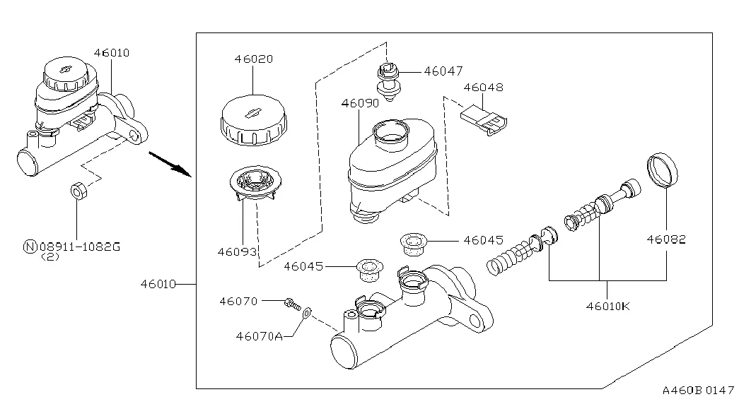 Главный тормозной цилиндр; F/ANTI SKID CONT-4WHL