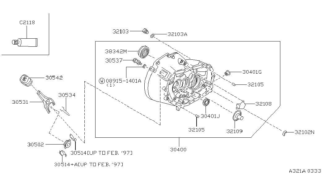 Картер коробки передач и механизм выключения сцепления; CLUTCH HOUSING