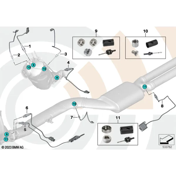 Ремкомплект прив. фланца д/дат.отр.газов