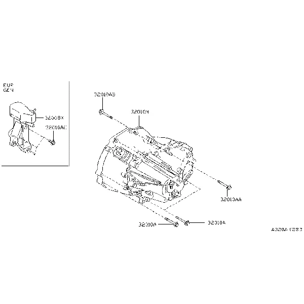 МКПП, ведущий мост в блоке с коробкой передач и крепления