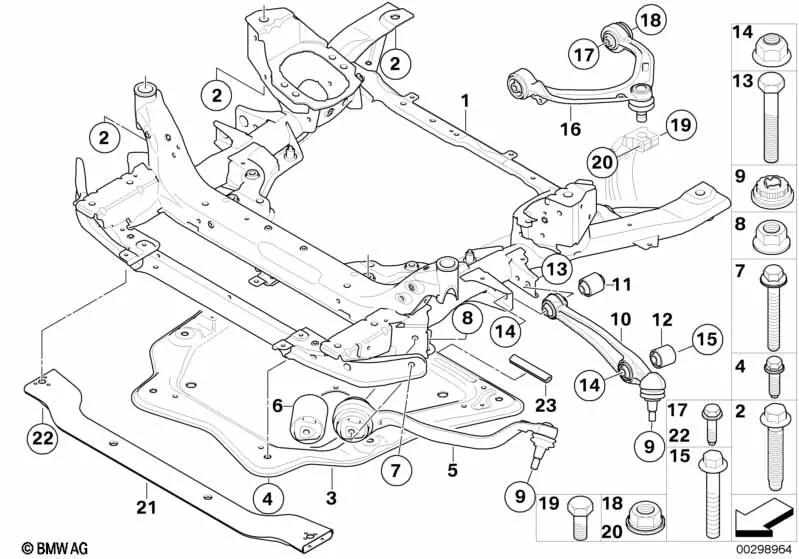 Балка пер.моста, попер.рычаг подв./тяга