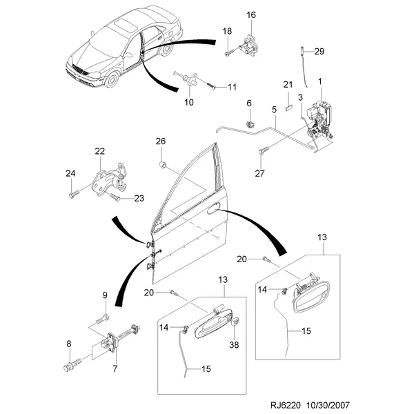 ЗАМОК ПЕРЕДНЕЙ ДВЕРИ (6220)