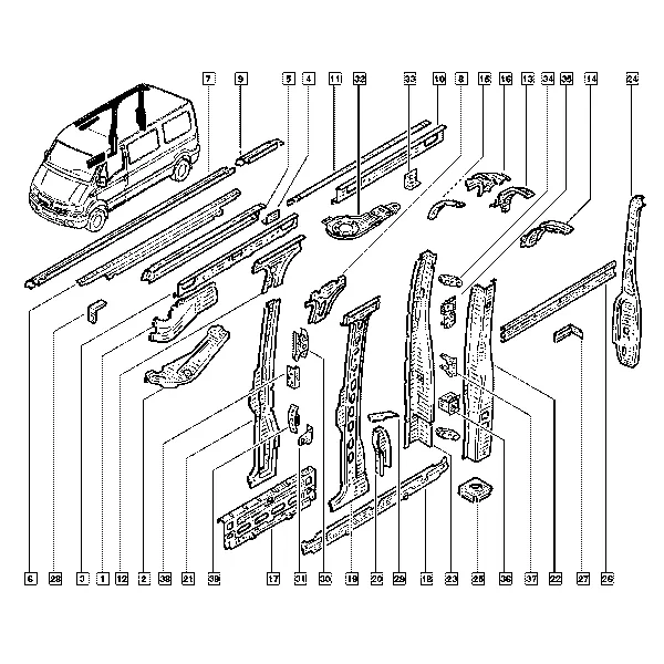 Боковины кузова и задние крылья