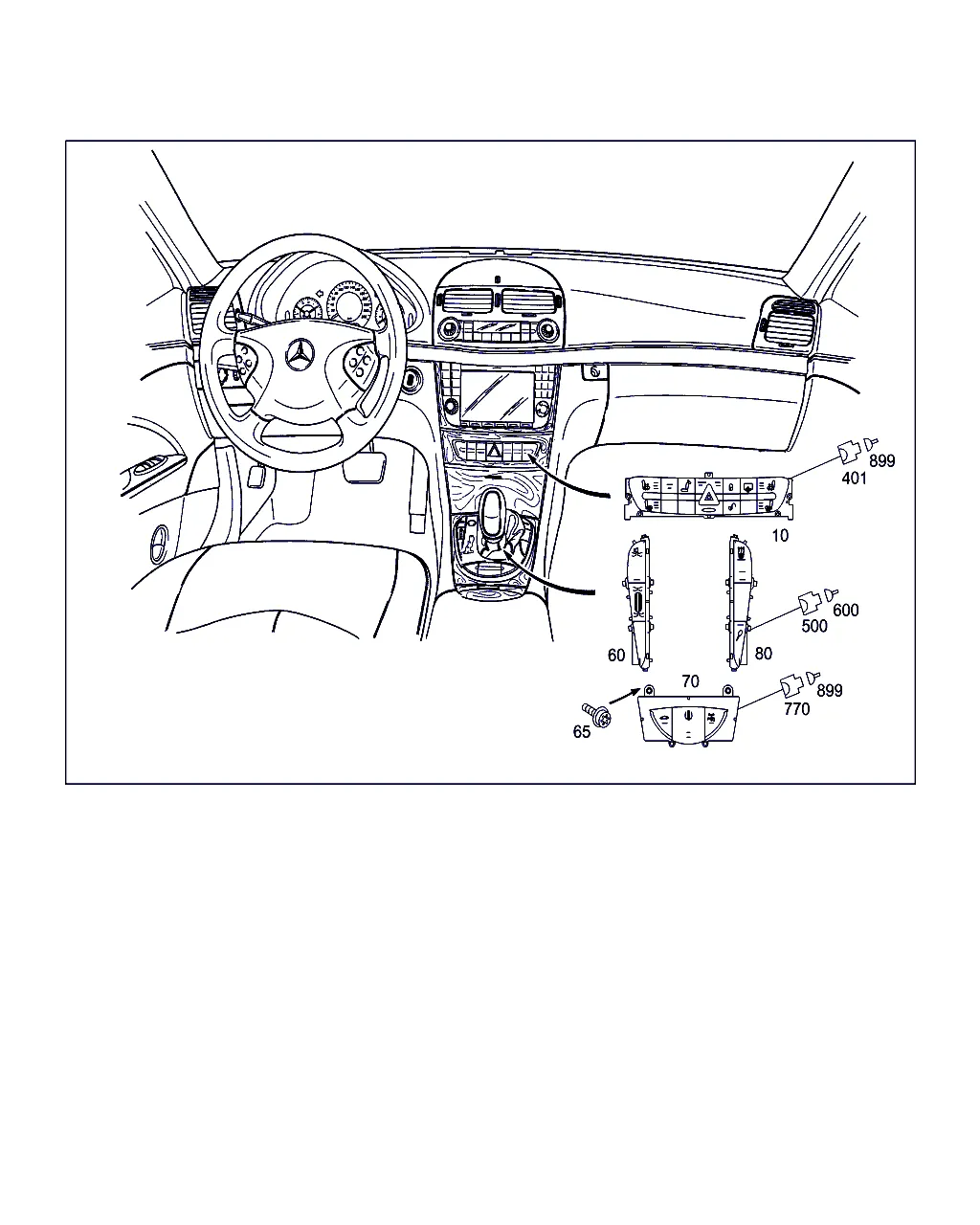 ВЫКЛЮЧАТЕЛИ В ПЕРЕДНЕЙ ПАНЕЛИ И ЦЕНТРАЛЬНОЙ КОНСОЛИ