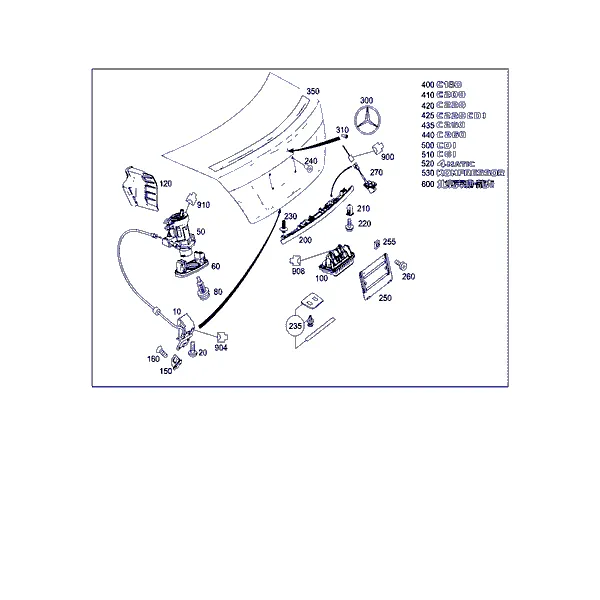 ЗАМОК-ЗАЩЕЛКА КРЫШКИ БАГАЖНИКА, НАВЕСН. ДЕТАЛИ КРЫШКИ БАГАЖНИКА
