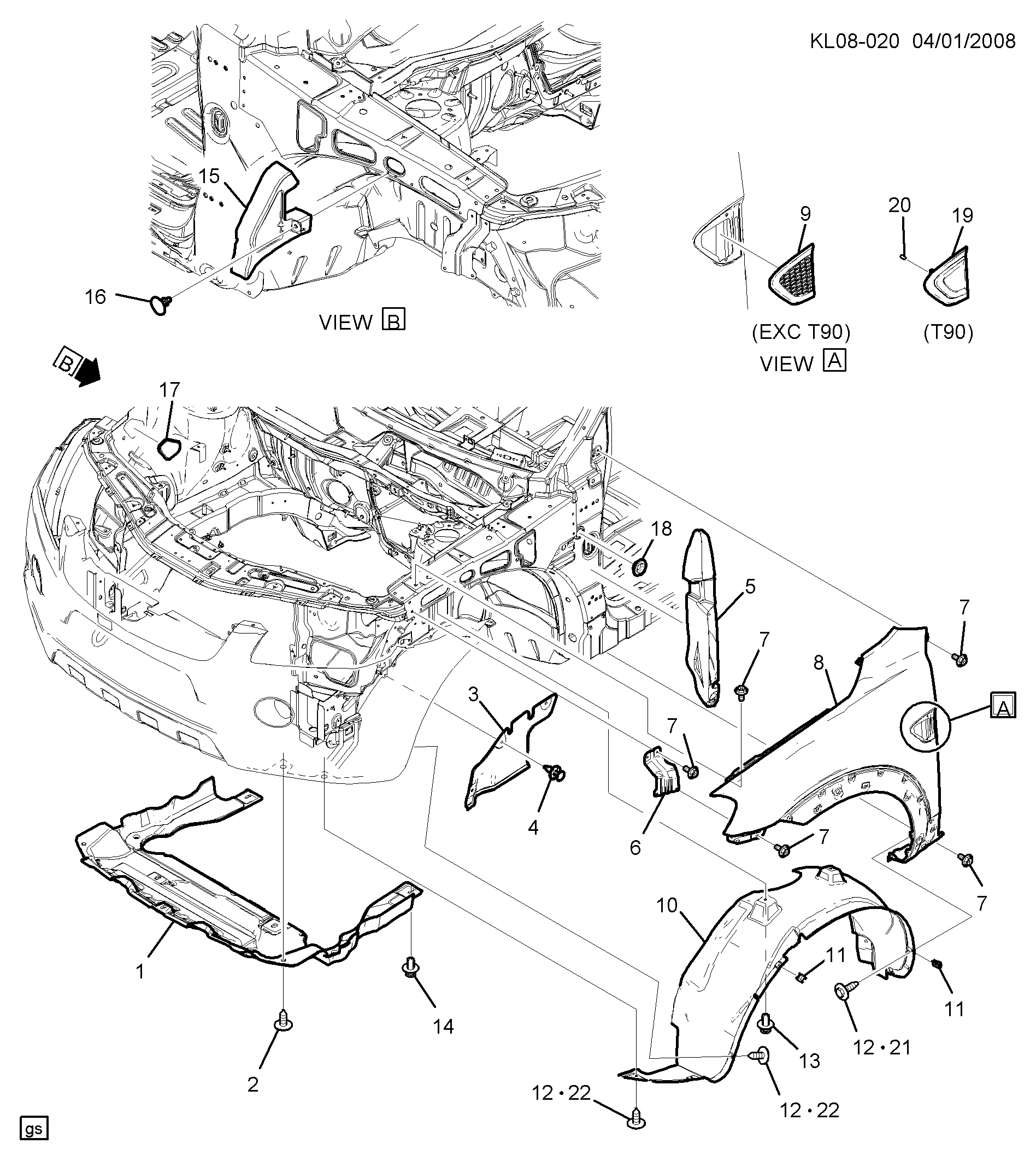 КРЫЛО И КОЛЕСНАЯ АРКА/ПЕРЕДНЯЯ ЧАСТЬ