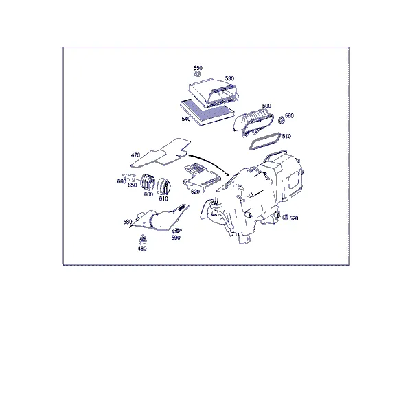 КОРОБ СИСТЕМЫ КОНДИЦИОНИР. И ОТОПЛ. С ВЕНТИЛЯТОРОМ И ЖГУТОМ ЭЛЕКТРОПРОВОДКИ