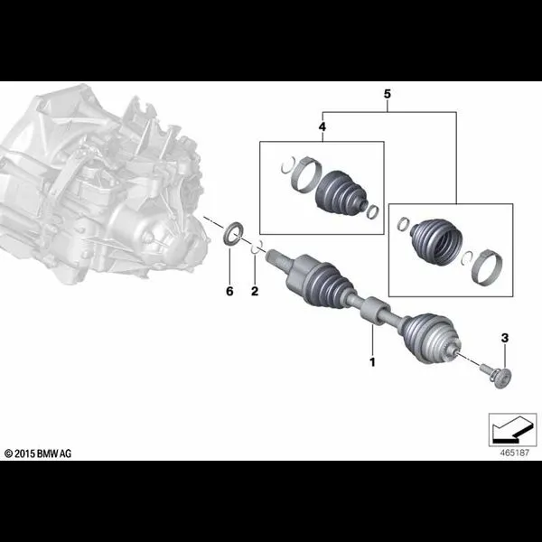 Приводной вал колеса Л Пд