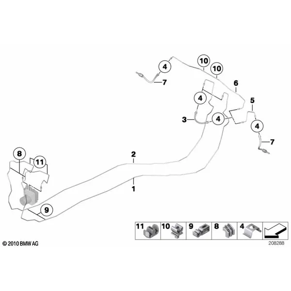 Трубопровод тормозного привода Зд