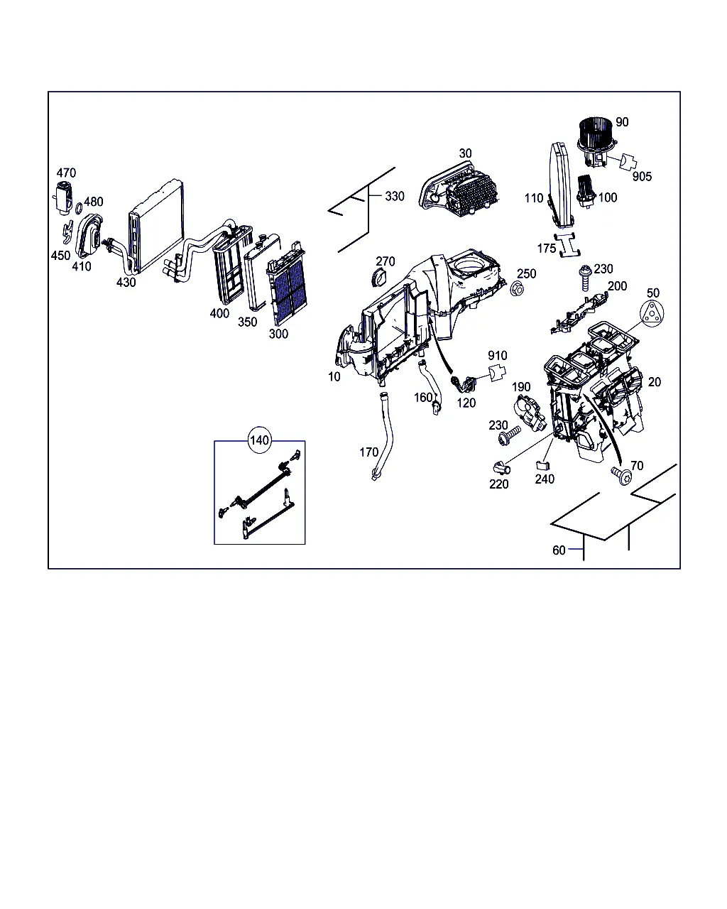 КОРОБ СИСТЕМЫ КОНДИЦИОНИР. И ОТОПЛ. С ВЕНТИЛЯТОРОМ И ЖГУТОМ ЭЛЕКТРОПРОВОДКИ