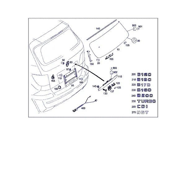 НАВЕСНЫЕ ДЕТАЛИ ДВЕРИ БАГАЖН.ОТДЕЛЕНИЯ, ОКНО БАГАЖНОГО ОТДЕЛЕНИЯ