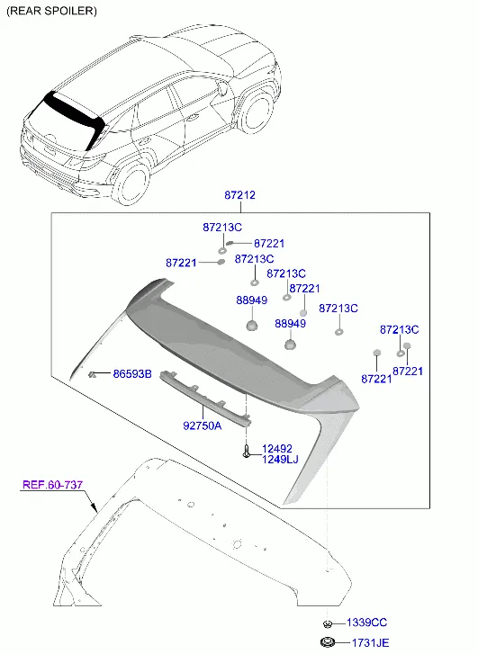 накладка на крышу и задний спойлер