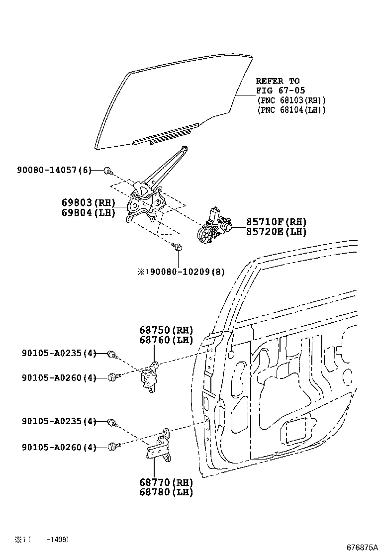 REAR DOOR WINDOW REGULATOR & HINGE