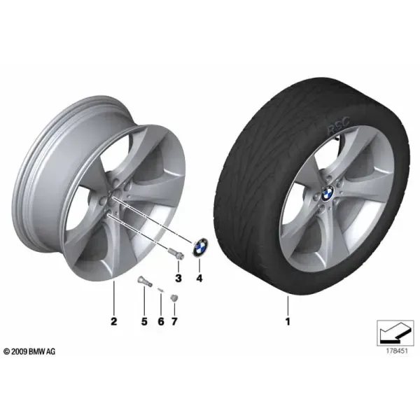 Легкосплавный диск BMW со звездообразными спицами, дизайн 311