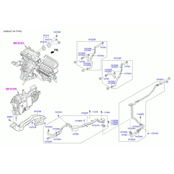Воздуховоды и шланги системы отопления